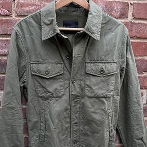 Lucky Brand Quilted Shirt Jacket Bronze Green - S
